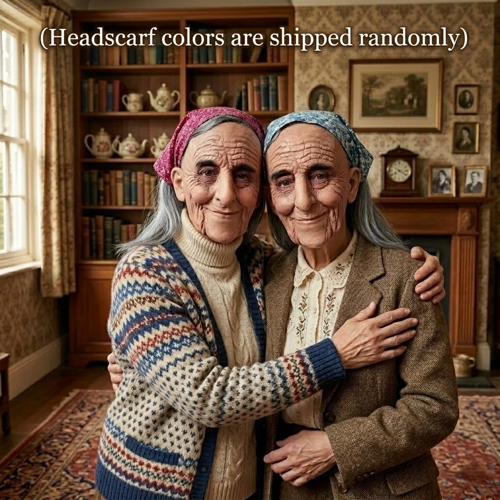 

Realistic Latex Old Woman Mask Granny Full Head Face Cover Headscarf Halloween Cosplay Masquerade Party Dress Up Costume Prop