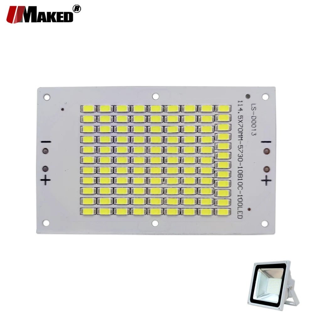 1Pcs LED PCB Floodlight Plate DC24-39V 1500mA 100Ds SMD5730 Chips Lights Source Aluminum Panel For Outdoor Lamp Replace DIY