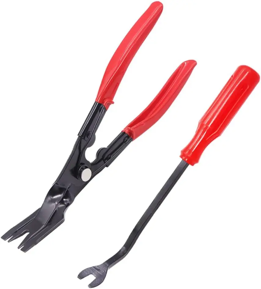 

2 Pcs Red Clip Removal Tool, Pliers Fastener Set for Auto Door Panel and Instrument Panel