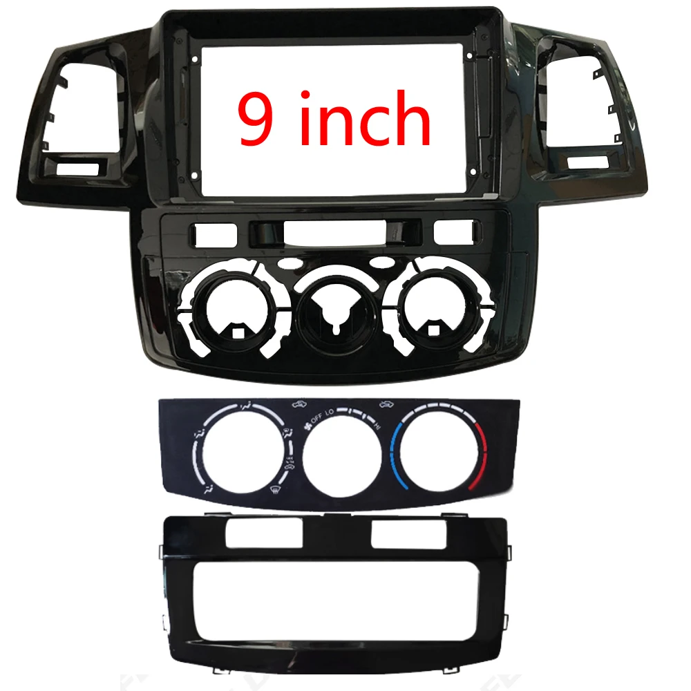 Telaio auto 9 pollici grande schermo Fascia telaio adattatore per Toyota Hilux Fortuner 2005-2014 2Din cruscotto Audio montaggio pannello telaio Kit