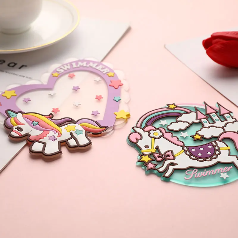 Cartoon Silicone Drink Coasters Cup Pads Mats Tableware Kitchen Insulation Pad