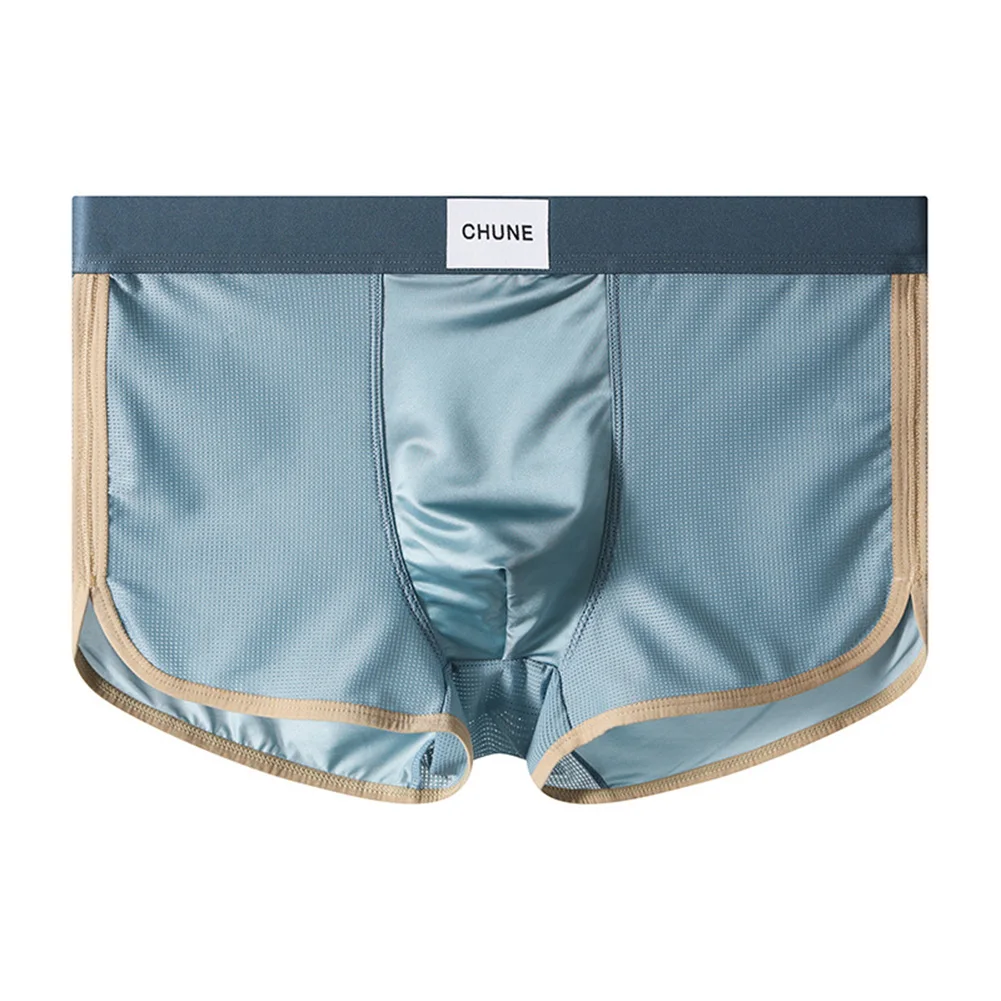 

Men Breathable Elastic Boxershorts Sexy Accessories Fit Briefs Satin-like Ice Silk Lingeries For Man Pouch Underwear Underpant
