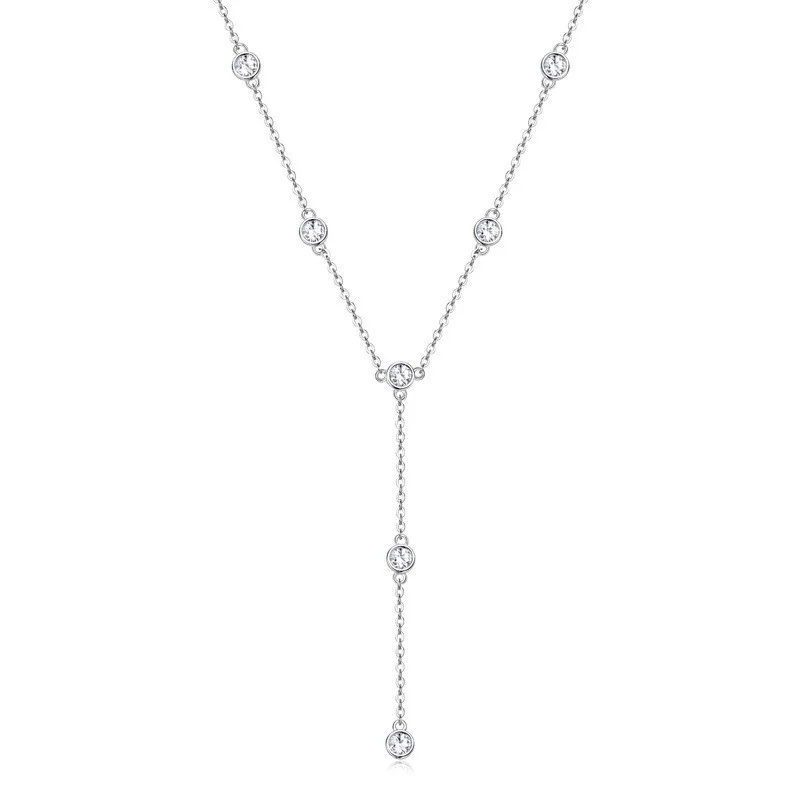 

NMO-014Lefei Fashion Luxury Classic Moissanite Fine Creative Tassel Bubble Star Necklace For Women 925 Silver Party Jewelry Gift
