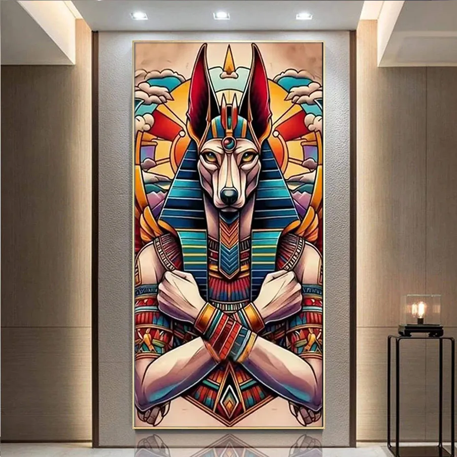 Anubis Diamond painting Egyptian Pharaoh Full Jewelry Cross Stitch Kits Egyptian Mosaic 5D daimond Embroidery Picture Wall Decor