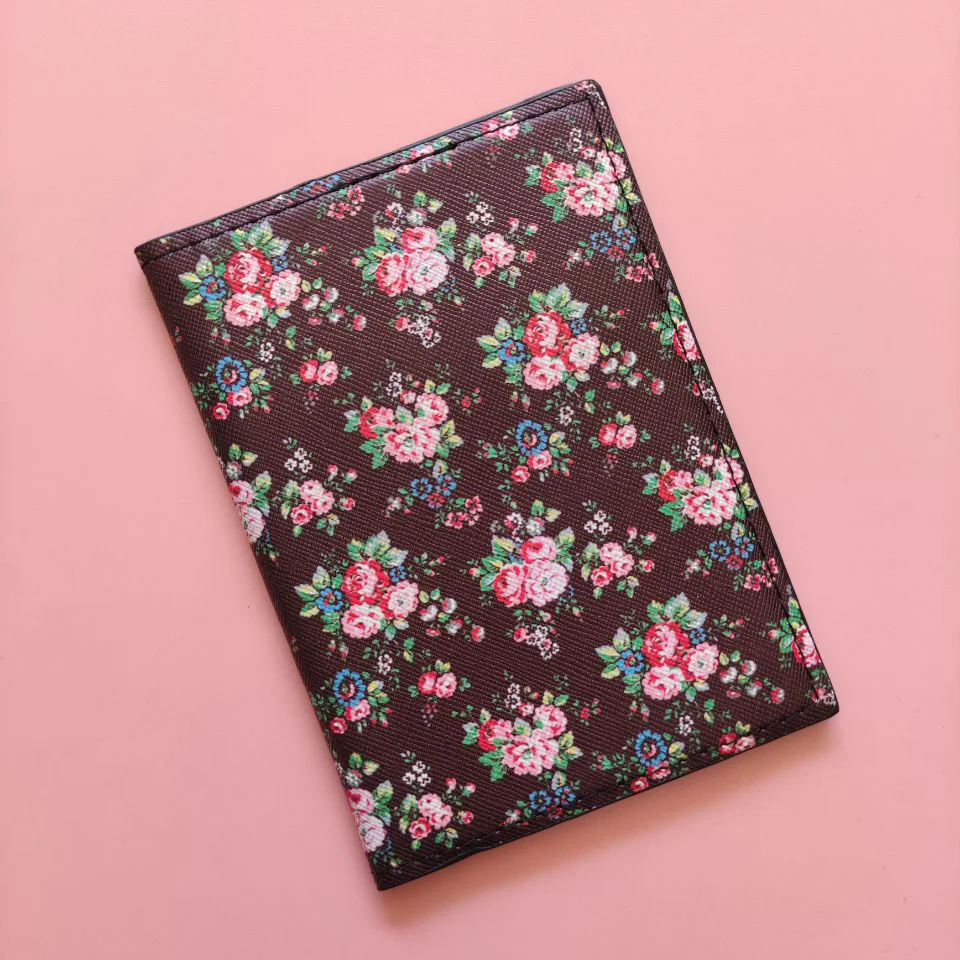Flower Passport Cover Butterfly Credit Card Holder Women PU Leather Business Card Bag Ladies Passport Holder Girl Gift