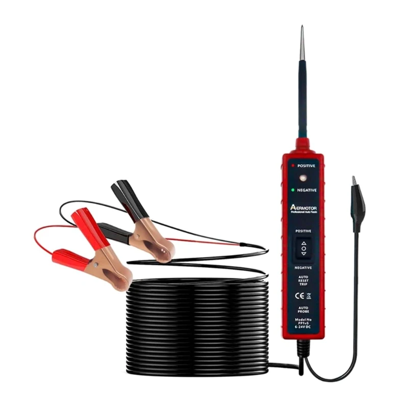 

Electrical System Diagnostic Repair Tool 6-24Vdc Power Circuit Probe Detector Test Light Continuity/Polarity- of Dropship