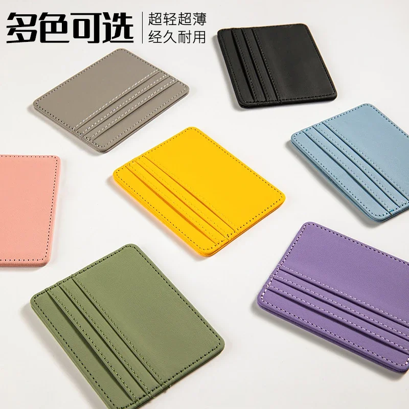 

Ultra-thin PU Leather Mini Wallet Slim Bank Credit Card Holder Men's Business Small ID Case for Women Purse 4 Slots Cardholder