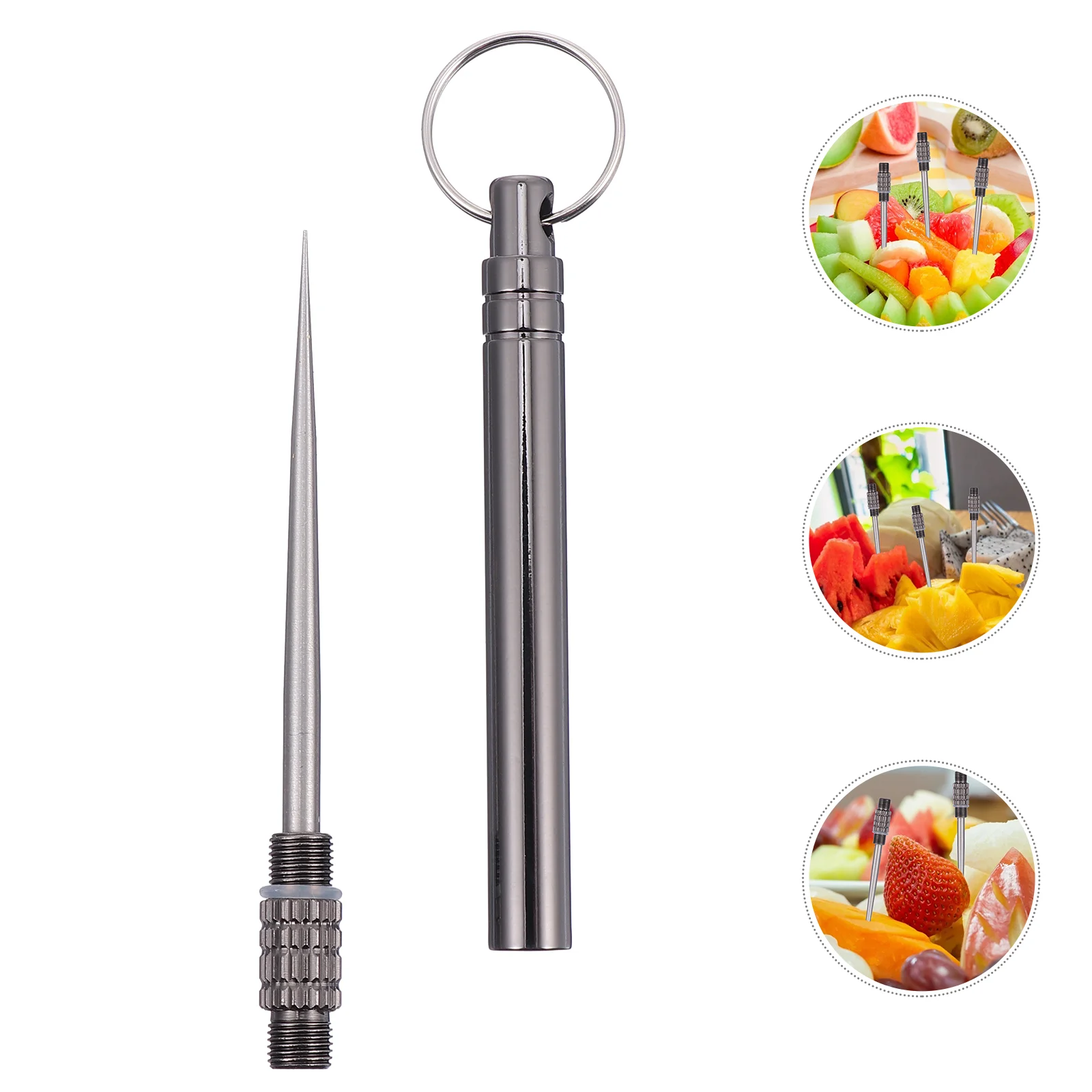3 Pcs Portable Travel Toothpick Camping Picnic Titanium Toothpicks Picking Teeth Clean Tool