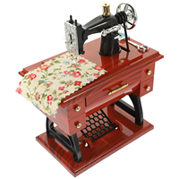 Vintage Box Mini Music Christmas Musical Toy Retro Classical Treadle Sewing Machine Desk Decorations The Office Gifts Sweing