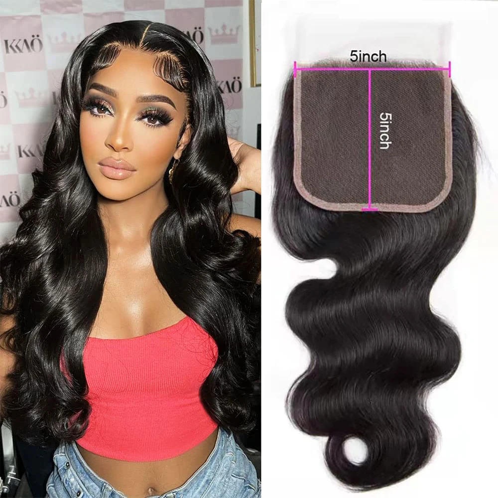 5x5 Lace Closure With Baby Hair Human Hair HD Lace Frontal Closure Remy Brazilian Body Wave Hair Ear to Ear 13x4 Transparent