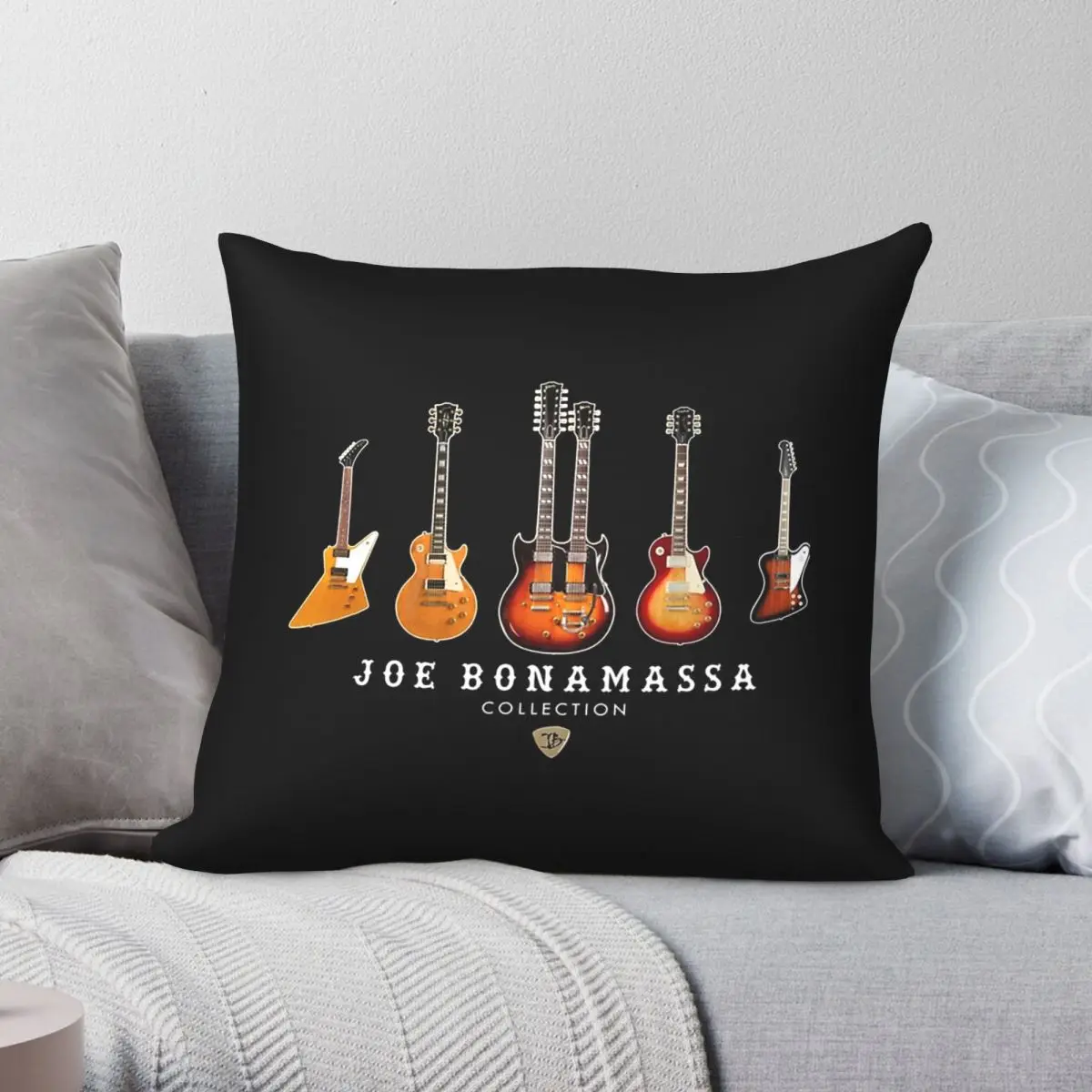 Joe Bonamassa Guitar Collection Square Pillowcase Polyester Linen Velvet Pattern Zip Decor Pillow Case Room Cushion Cover