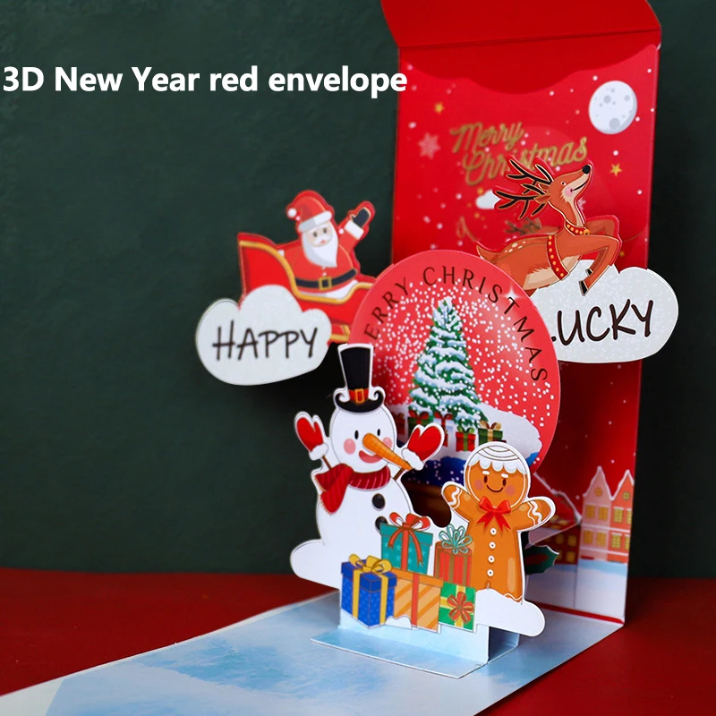 Snake Year Creative 3D Red Envelope Hongbao Red Pocket For New Year Spring Festival Birthday Marry Gift Christmas Red Envelope