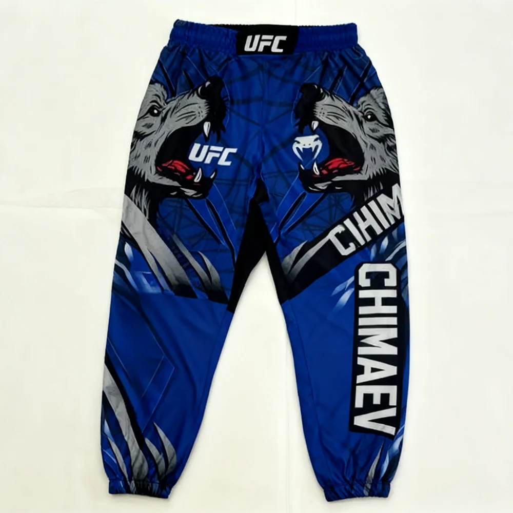 

2026 New Blue UFC Top Boxer Khamzat Chimaev Fighting Night Pants Men And Women's Loose And Breathable Quick Drying Sports Pants