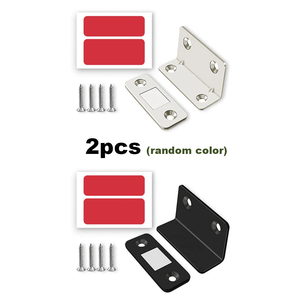 1/2/4pcs Silvery-Aluminum Magnet Door Holder: Invisible, No Drilling. For Cabinets/Wardrobes/Sliding Doors