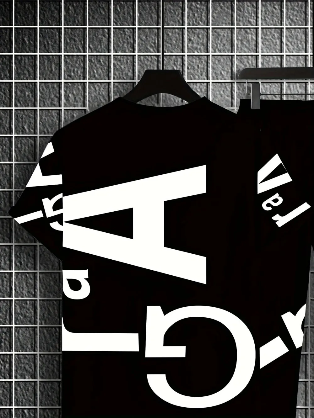 جديد الرجال الصيف شخصية رسالة مطبوعة مريحة للتنفس جولة الرقبة تي شيرت السراويل مجموعة ملابس عصرية في الهواء الطلق #5