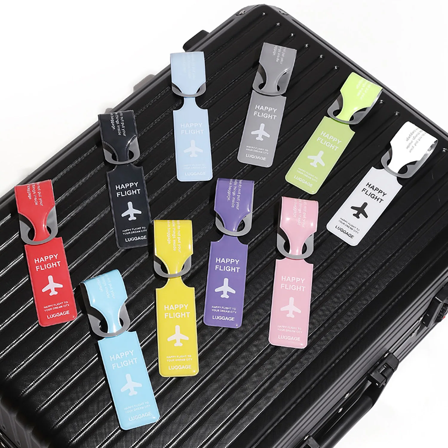 1pc PVC Luggage Tag Portable Suitcase Identifier Label Baggage Boarding Bag Tag Name ID Address Holder Travel Accessories