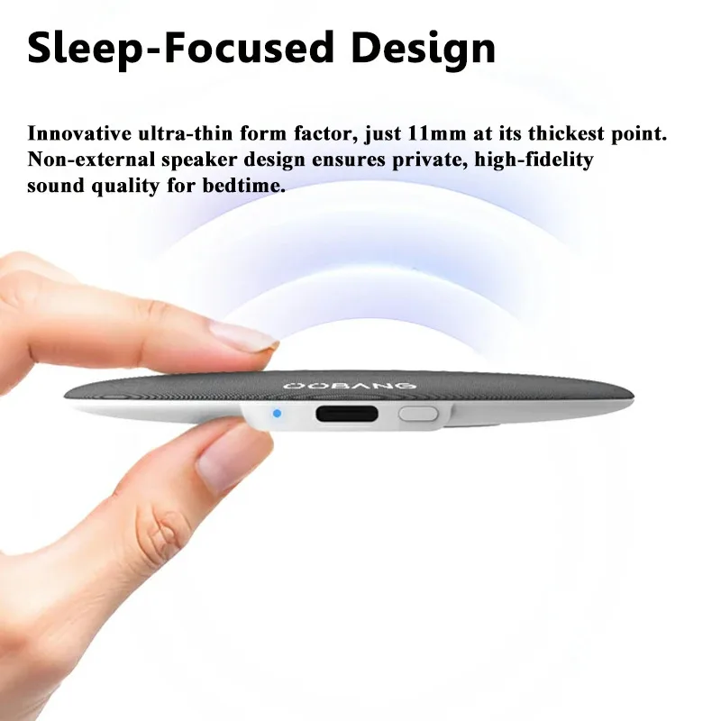 Portable Pillow Bluetooth Speaker Ultra-thin Sleep Aid Hifi Sound Music Box Wireless Timed Shutdown Audio Player for Side Sleepe