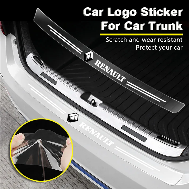 

1pc Transparent Car Trunk Badge Protective Sticker Car Caps For Renault Sport Duster Megane 2 3 4 IV Clio Fluence Logan Captur
