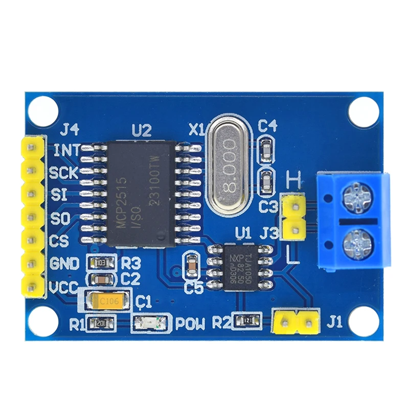 TZT MCP2515 CAN Bus Driver Module Board TJA1050 Receiver SPI For 51 MCU ARM Controller Interface Module For Arduino DIY Kit