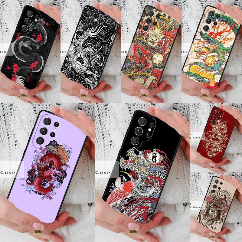 Japanese Dragon Art Phone Cover Case for Samsung Galaxy S26 Ultra S20 FE Note 10 S24 S23 S21 S25 Plus S22