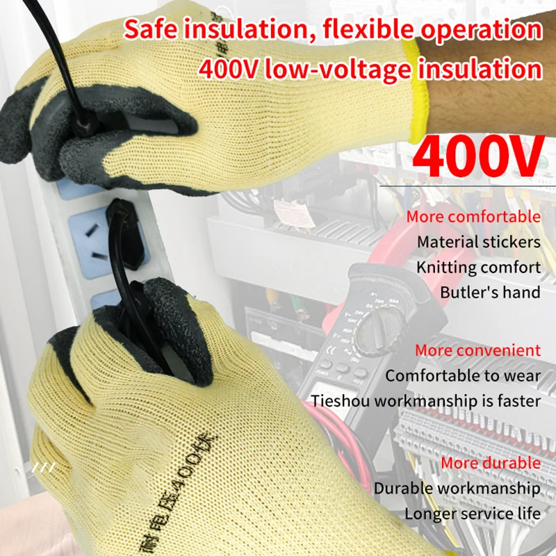 Electrician Work Gloves Protective Tool 400v Insulating Gloves Anti-electricity Low Voltage Security Protection Gloves