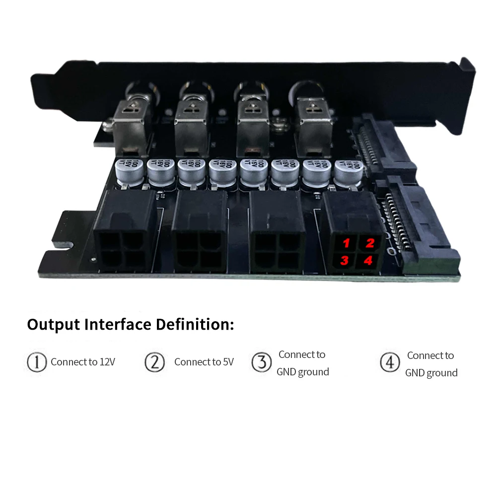 

Control Switch Dual Channel Hard Drive PCI Expansion Card 4 Bit Free PCI Bit Expansion with SATA Cable Power Control Switch
