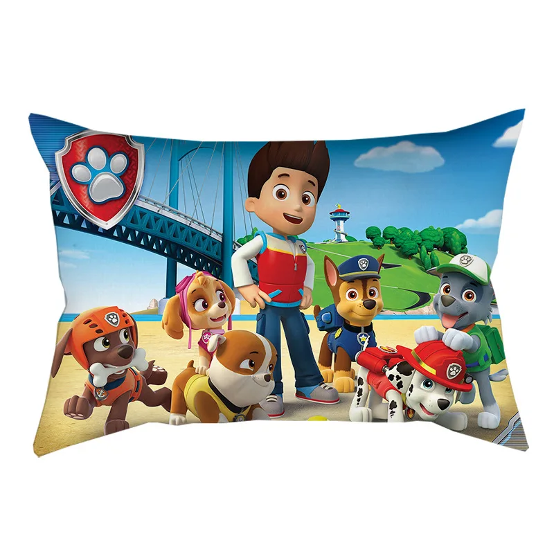 Juste de coussin Paw Patrol pour enfants, dessin animé Skye Chase, voiture, canapé, mignon, figurines d\'anime, anniversaire, cadeaux de Noël, 50x30cm