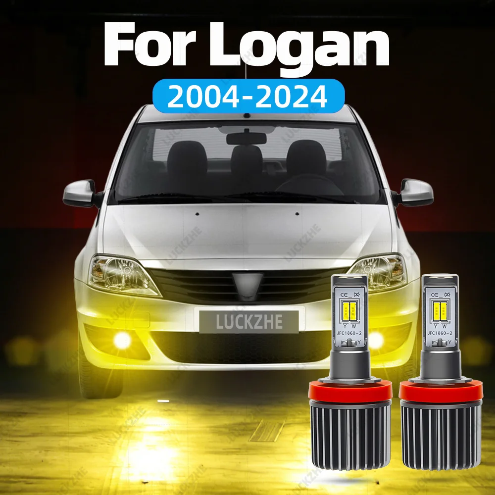 

LED Front Fog Light Bulb For Dacia Logan 2004-2018 2019 2020 2021 2022 2023 2024 Accessories Dual Color LED Fog Light Yellow
