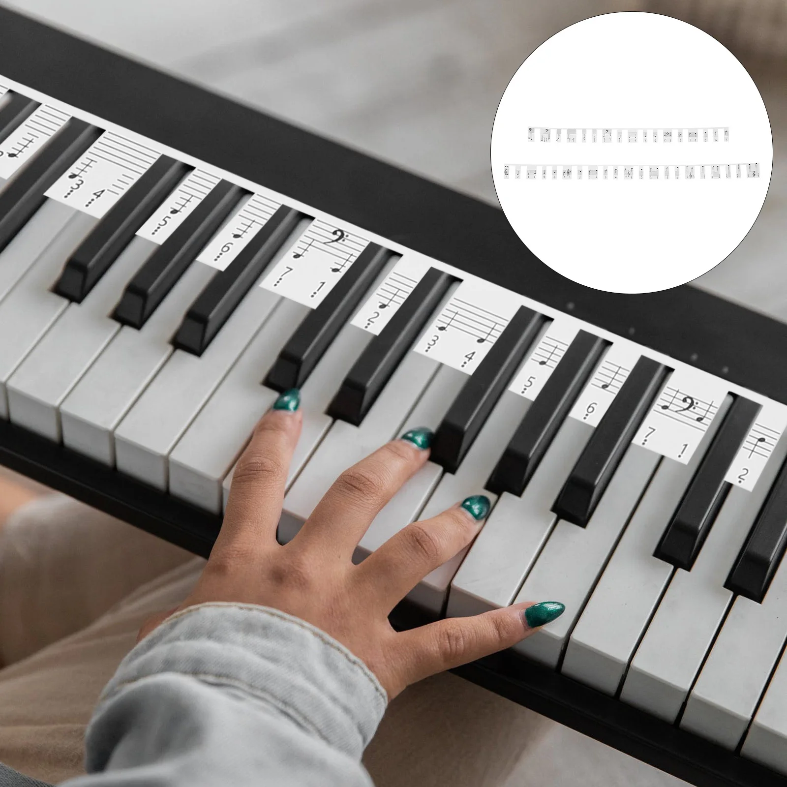 

2Pcs Piano Keyboard Sticker 88-Key Decal Piano Beginner Label Easy to Apply Tear Off No Damage Durable Music Accessory