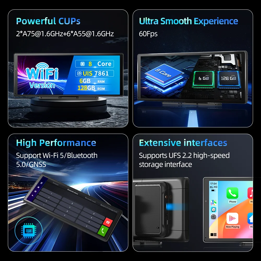 مشغل وسائط متعددة W60 11.3 بوصة 8 Core Android 14 6+128GB Carplay & Android Auto 5G WiFi Google Play Youtube Netflix OTA ترقية #3