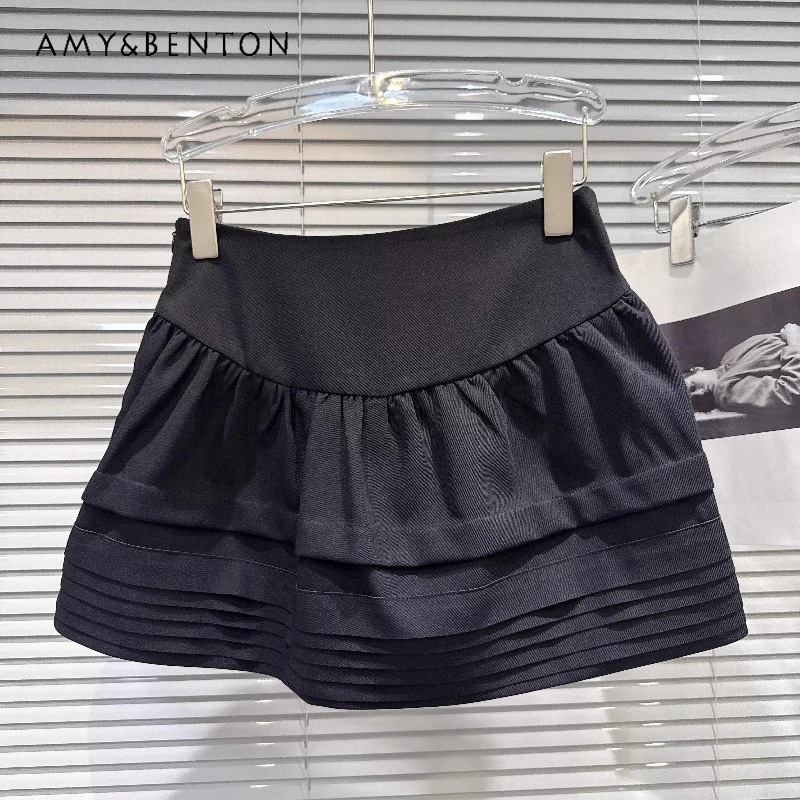 

2026 Summer Fashion Women's Clothing Sweet Cool Hot Girl Elastic High-Waisted Short Skirt Versatile Mini A-Line Skirts Ladies