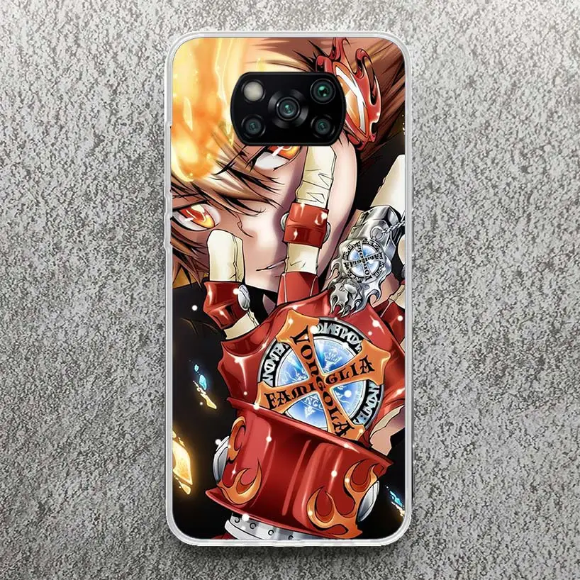 Katekyo Hitman Reborn Phone Case For Xiaomi Poco X3 Nfc X5 X6 X7 Pro F6 F5 F4 M5S X4 GT M5 M4 M3 F3 Soft Cover Silicone Shell X3