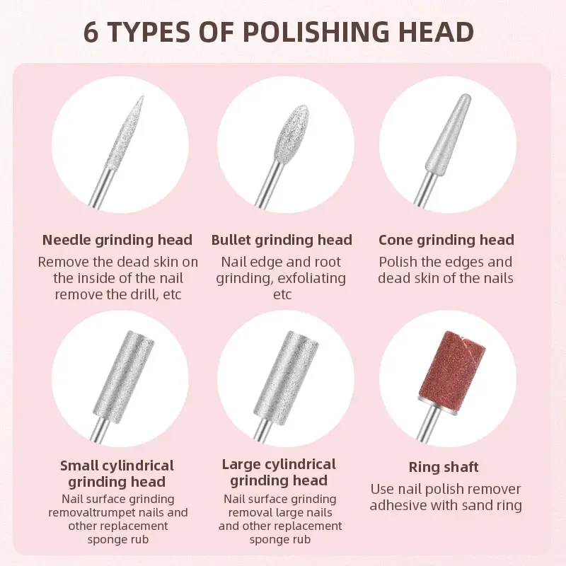 35000RPM Nail Sander Set Mill For Manicure With LED Display Low Noise Electric Manicure Drill Nails Accessories And Tools Set