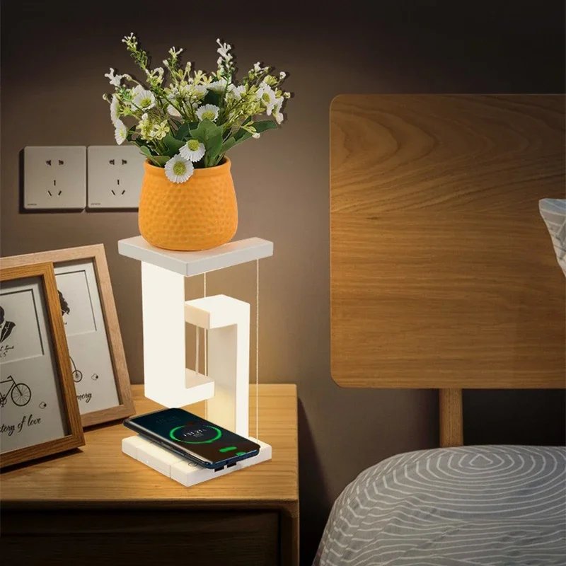 Wireless Charging LED Desk Lamp Mobile Phone Wireless Charging Bedroom Bedside Night Lights Home Decoratio Bedroomn Table Lamps