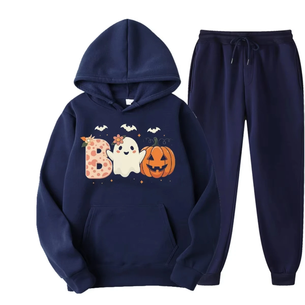 

Men's 2025 Halloween Cute Ghost Pattern Style Couple Set Sweatshirt Autumn_Winter Hoodie Fashionable and Comfortable Casual Wear