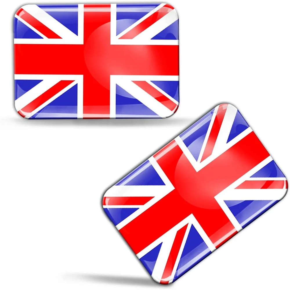 2 X 3D Domed Silicone Stickers Decals UK Union Jack National United Kingdom Great Britain Flag Car Motorcycle Helmet Car Emblem