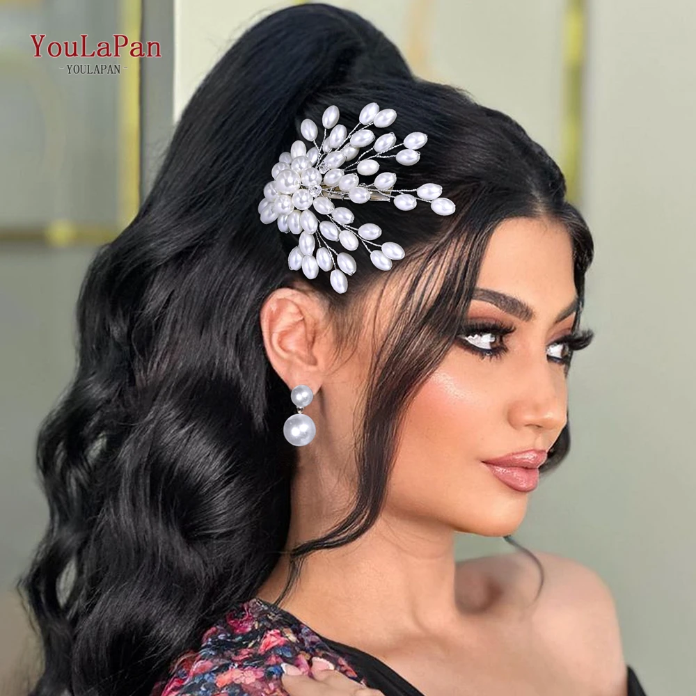 YouLaPan Matrimonio Sposa Fermaglio per capelli Perla finta Copricapo Damigelle d'onore Hairwear Accessori per lo styling delle donne Copricapo fatto a mano HP812