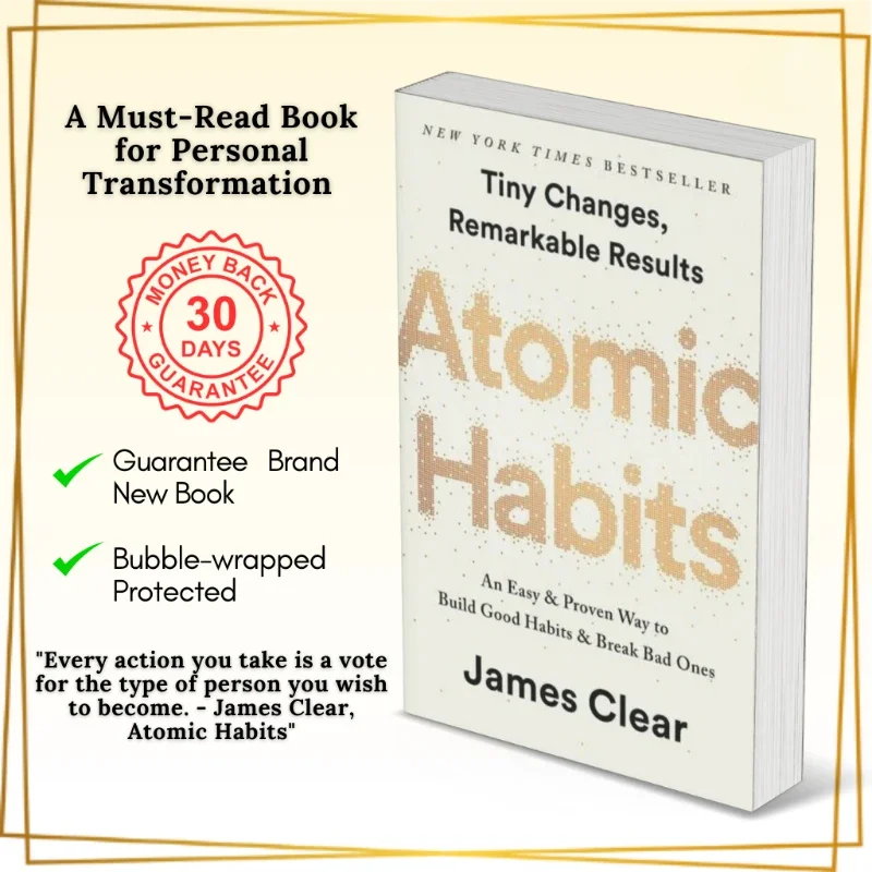 

In Stock Atomic Habits by James Clear Proven System to Build Good Habits Break Bad Ones
