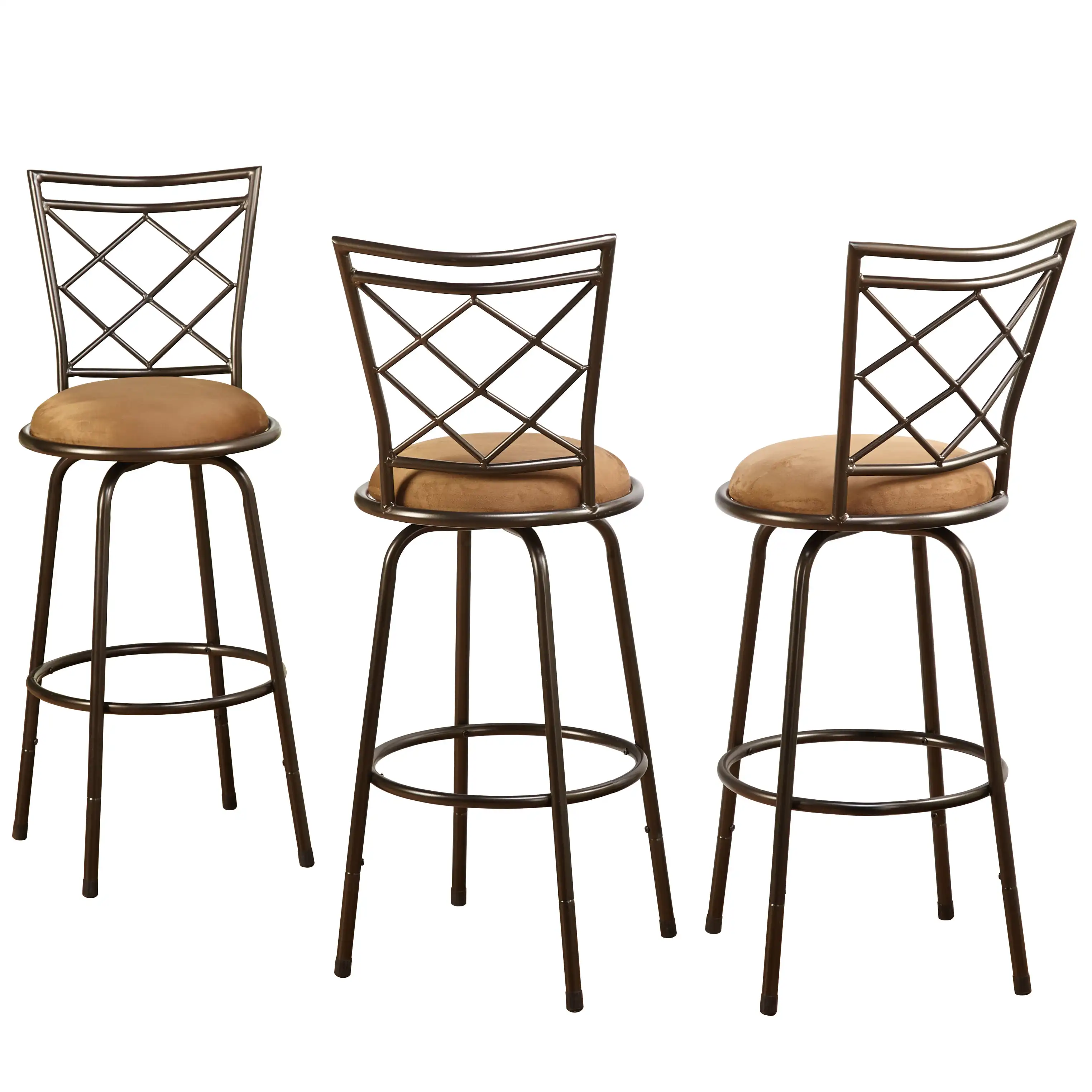 Modern Bar Stool with Swivel & Adjustable Height Set of 3