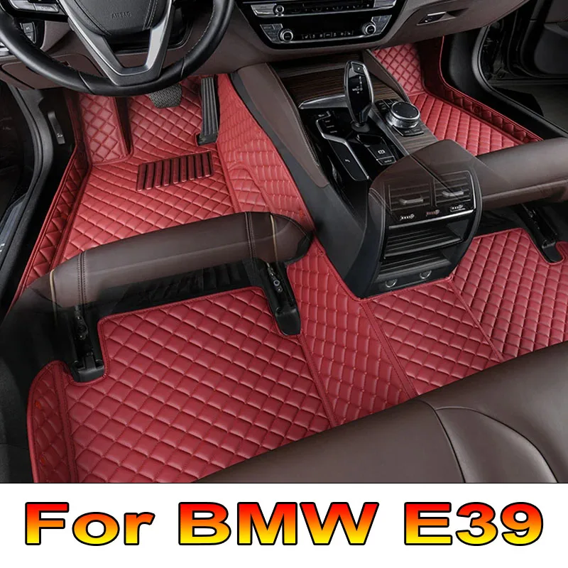 Alfombrillas de cuero para coche, accesorios interiores para BMW E39, 1995-2004, 100%