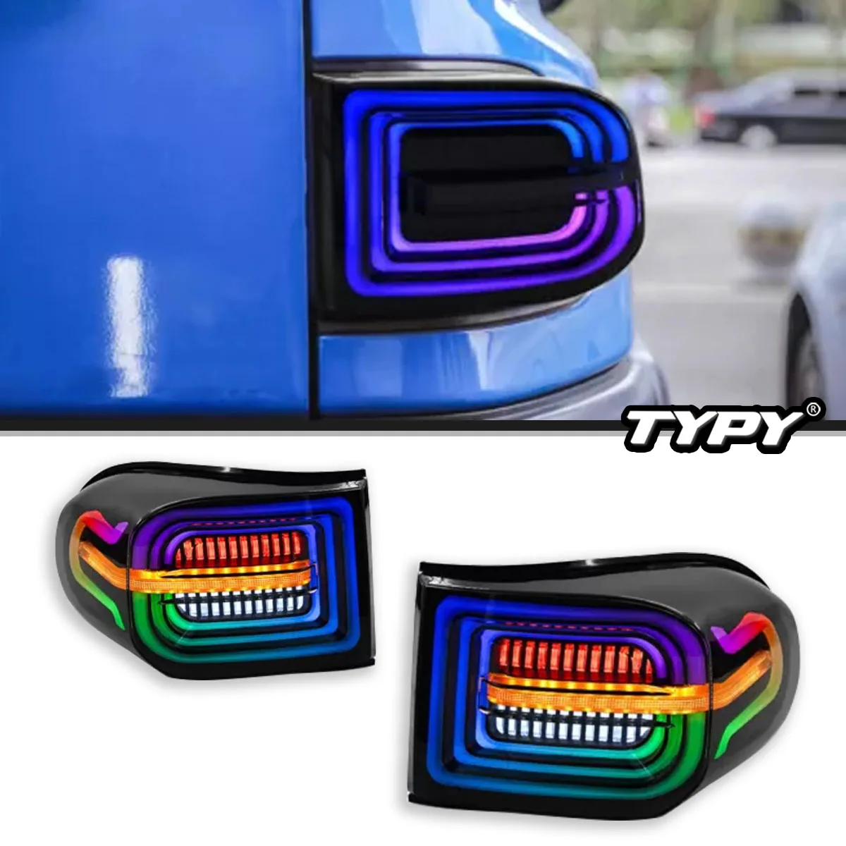 

TYPY автомобильные задние фонари для Toyota Land Cruiser 2007-2020 RGB автомобильные задние фонари дневные ходовые огни автомобильные аксессуары