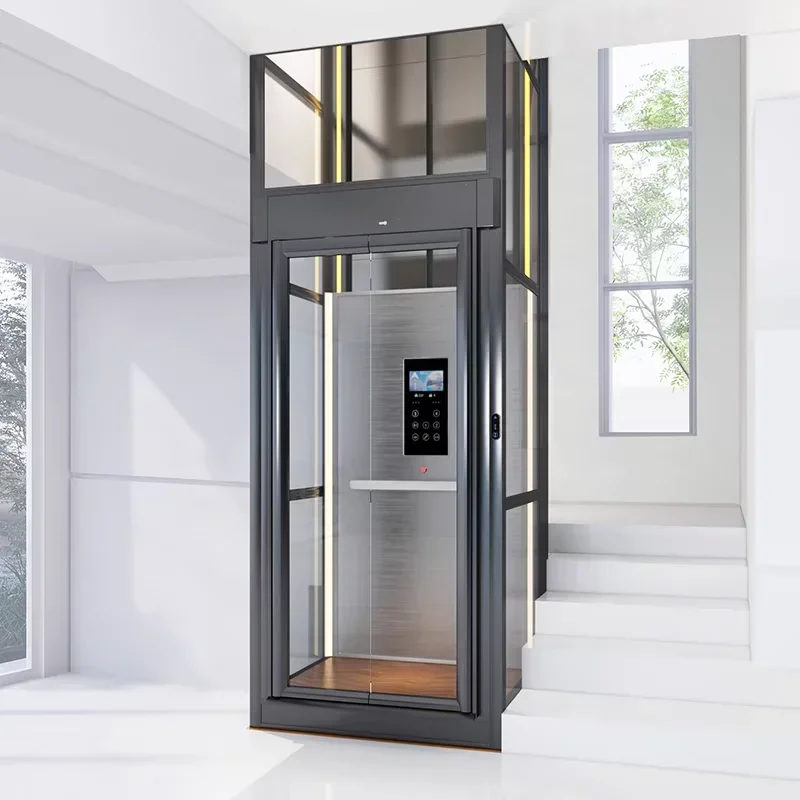 Modern Steel Aluminum Alloy Hand-Pulled Door for Villas Elevators Small Footprint No Machine Room No Pit Schools Apartments