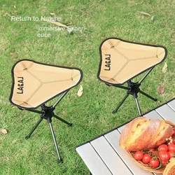 Outdoor Portable Leisure Folding Small Mazar Super Light Aluminum Alloy Rotating Triangle Chair Fishing Camping Bench