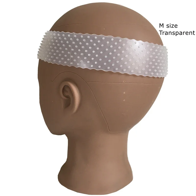 5 Stück transparentes rutsch festes Silikon perücken stirnband, verstellbares und elastisches Spitzen perücken griff band zum sicheren Halten von Perücken – Detail 1