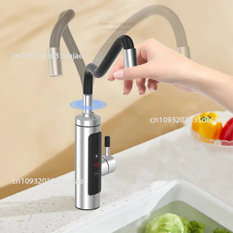 Electric Water Heater Kitchen Faucet Tankless Water Heater Tap LCD Digital Touch 360 Degree Rotation Thermostatic Faucets