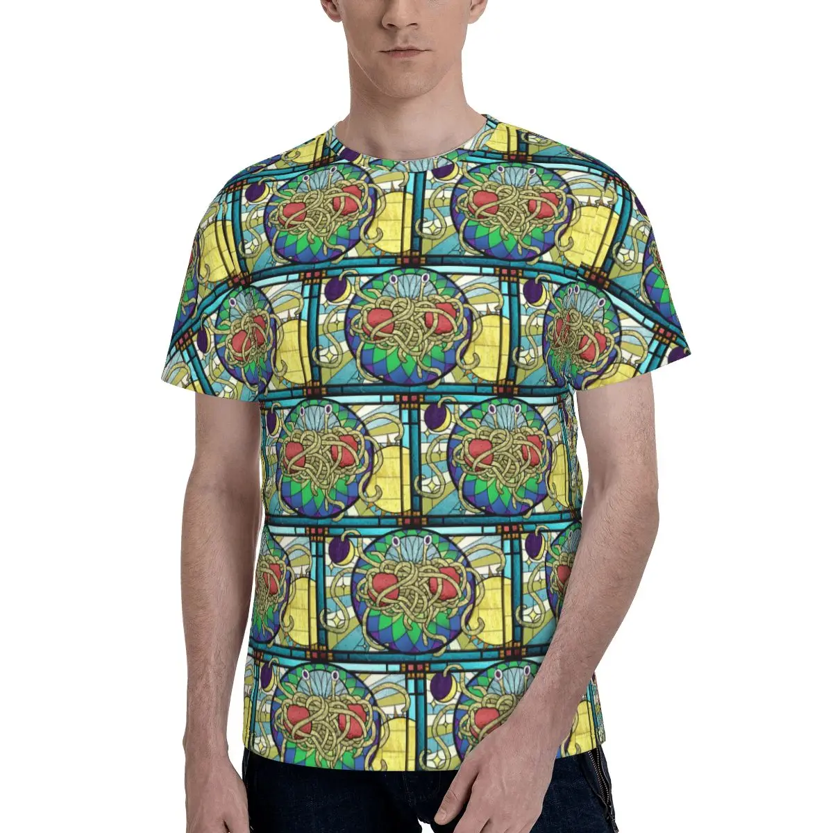 The Flying Spaghetti Monster Flying Spaghetti Monsterism FSM T-Shirt for Men Cotton T Shirts Men's Tees Short Clothes Tops