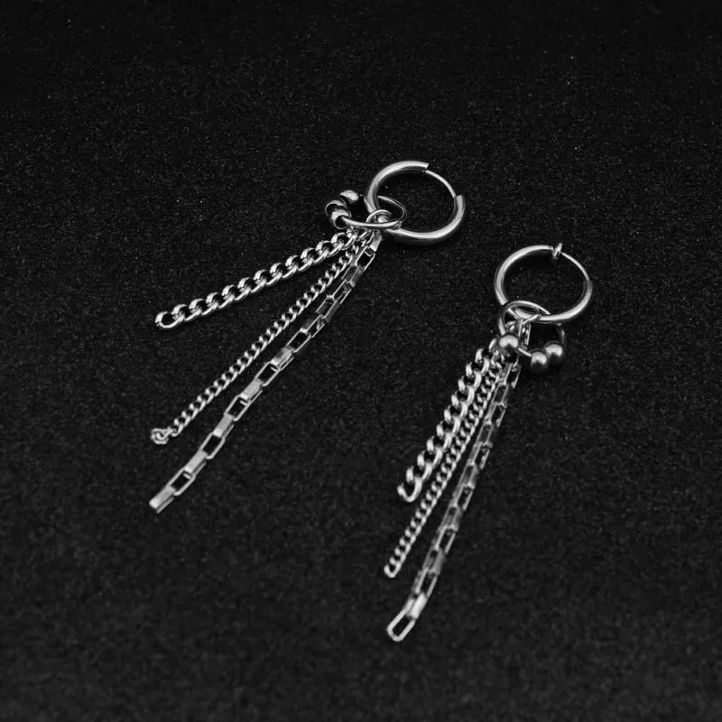 Original unique Mens single Spike stainless steel earring,guys jewellery,accessory, hipster, grunge style, punk,chain earrings 1