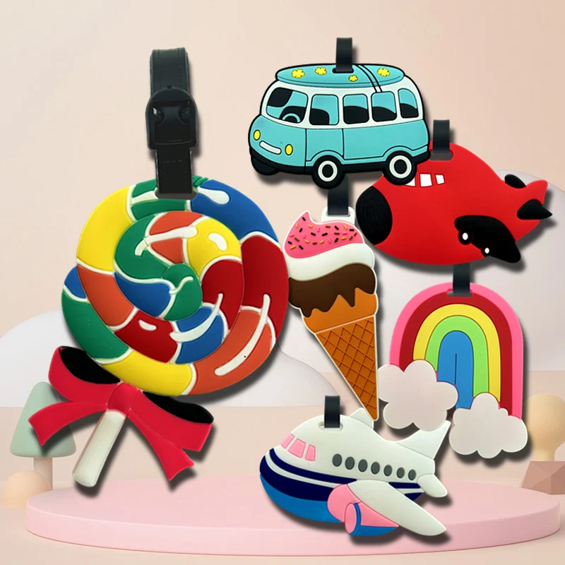 

Luggage Tag - Cartoon Image Design for Children and Girls, Durable PVC Travel Document and Address Clip, Suitable