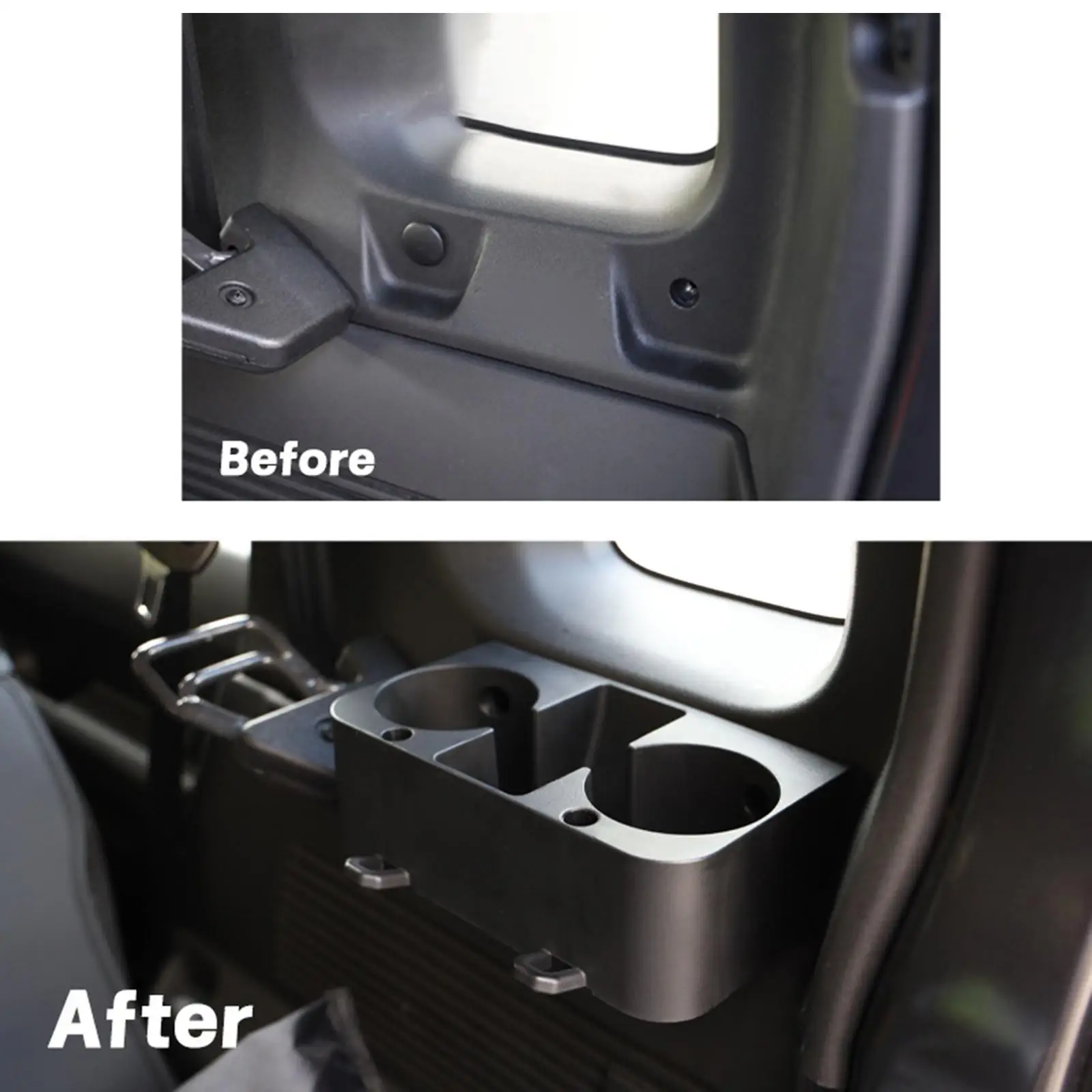 

Rear Cargo Organizer Cup Holder Storage Box Spare Parts Accessories Sturdy , Black Multifunctional with M6 Bolt Mounting