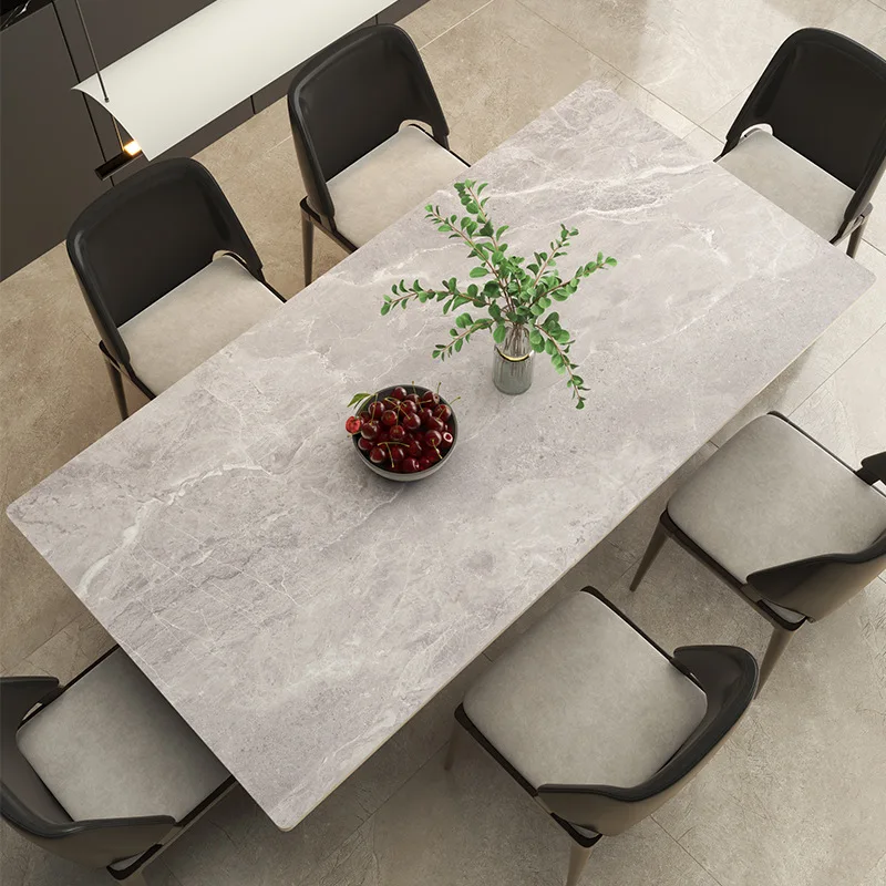 Modern Minimalist Marble Pattern Leather Table Cover Waterproof Oilproof Heat Resistant Table Mat For Home Dining Coffee Table